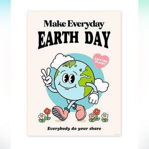 SALE Retro Vintage 50’s Style Earth Day Lined Notebook